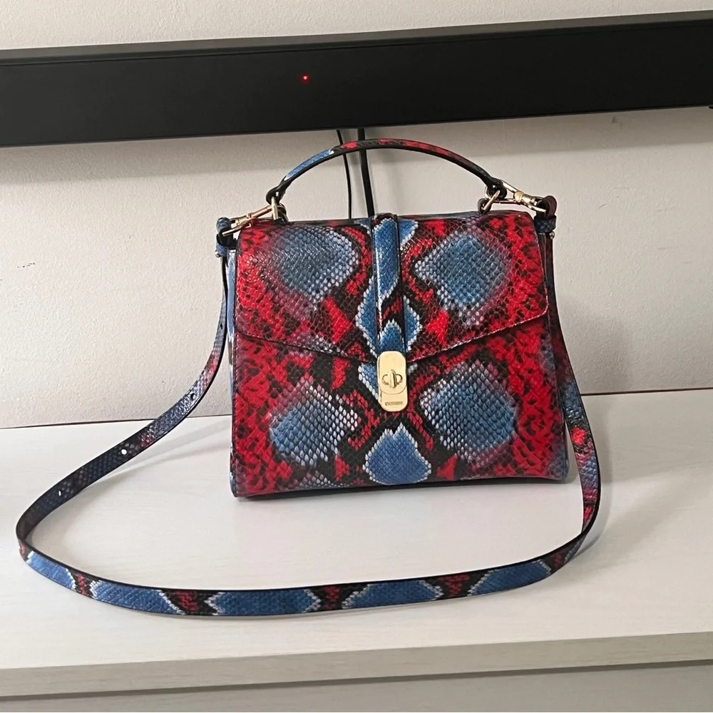 Brahmin Rene Heat Rosen Python Print Genuine Leather - Picture 8 of 8